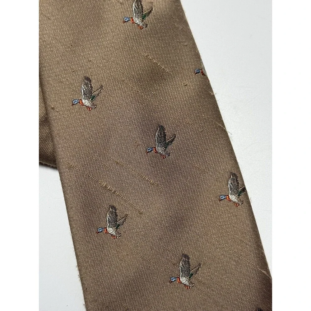 Vintage Brownstone Polyester Raw Silk Flying Duck The In Light Brown